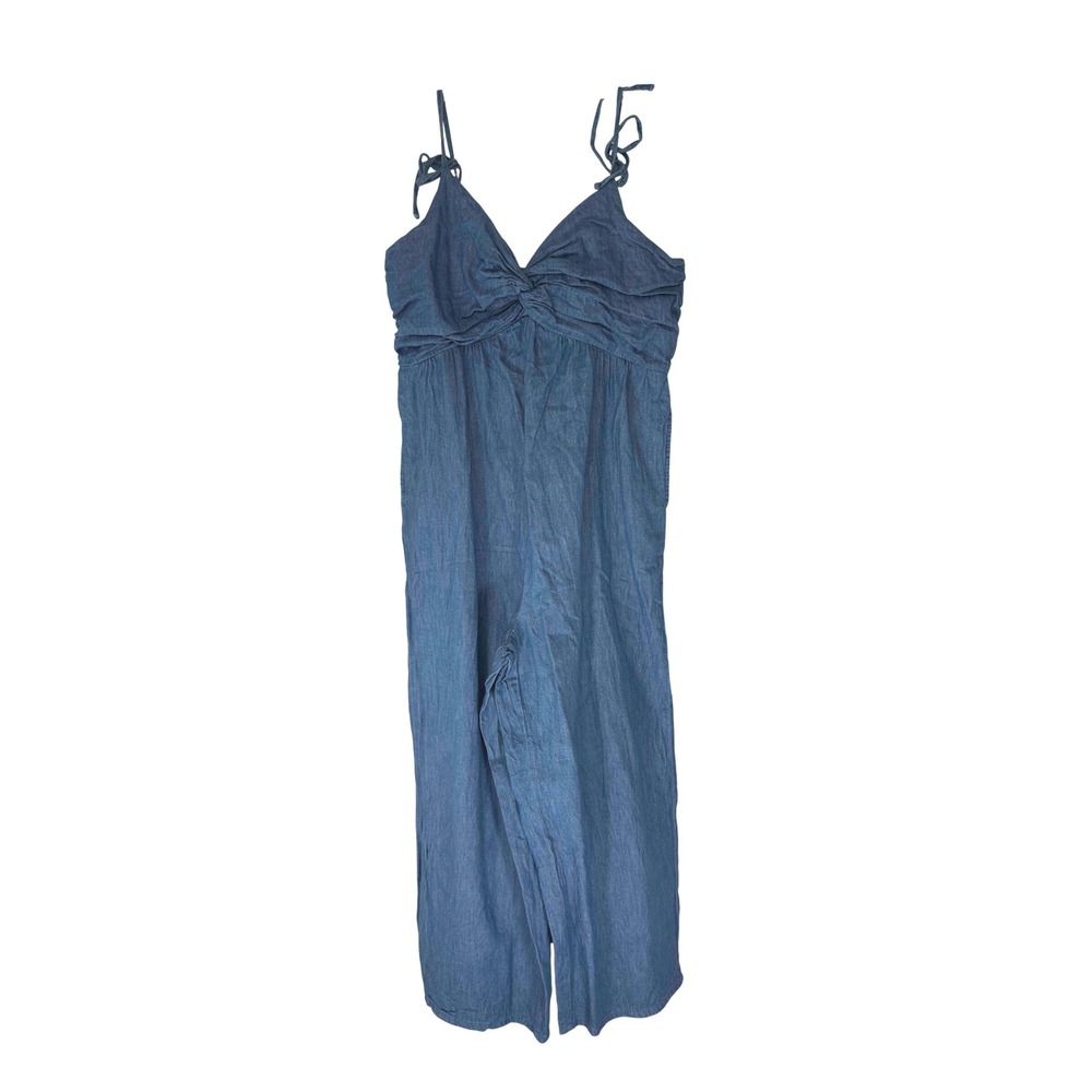 Old Navy Jumpsuit Blue‎ Chambray Straight Leg Basic Sleeveless Casual Large
